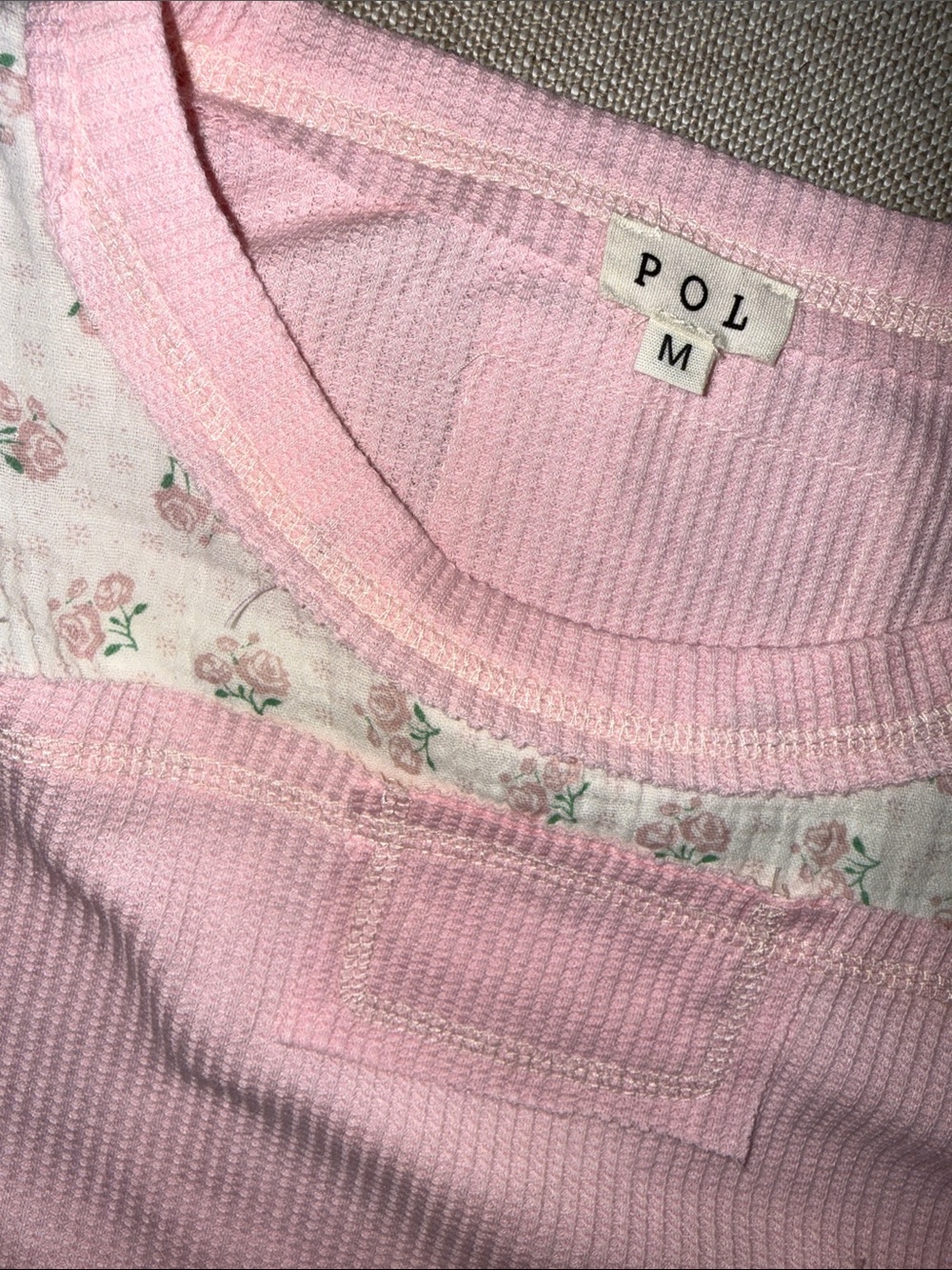 POL Pink Patchwork Long-Sleeve Top (NWOT) - Picture 3 of 3